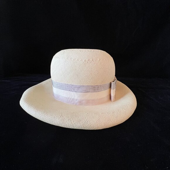Vintage Mr. John Empress Fine Weave Straw Beige Hat, 1950's, Excellent Condition - Picture 10 of 14